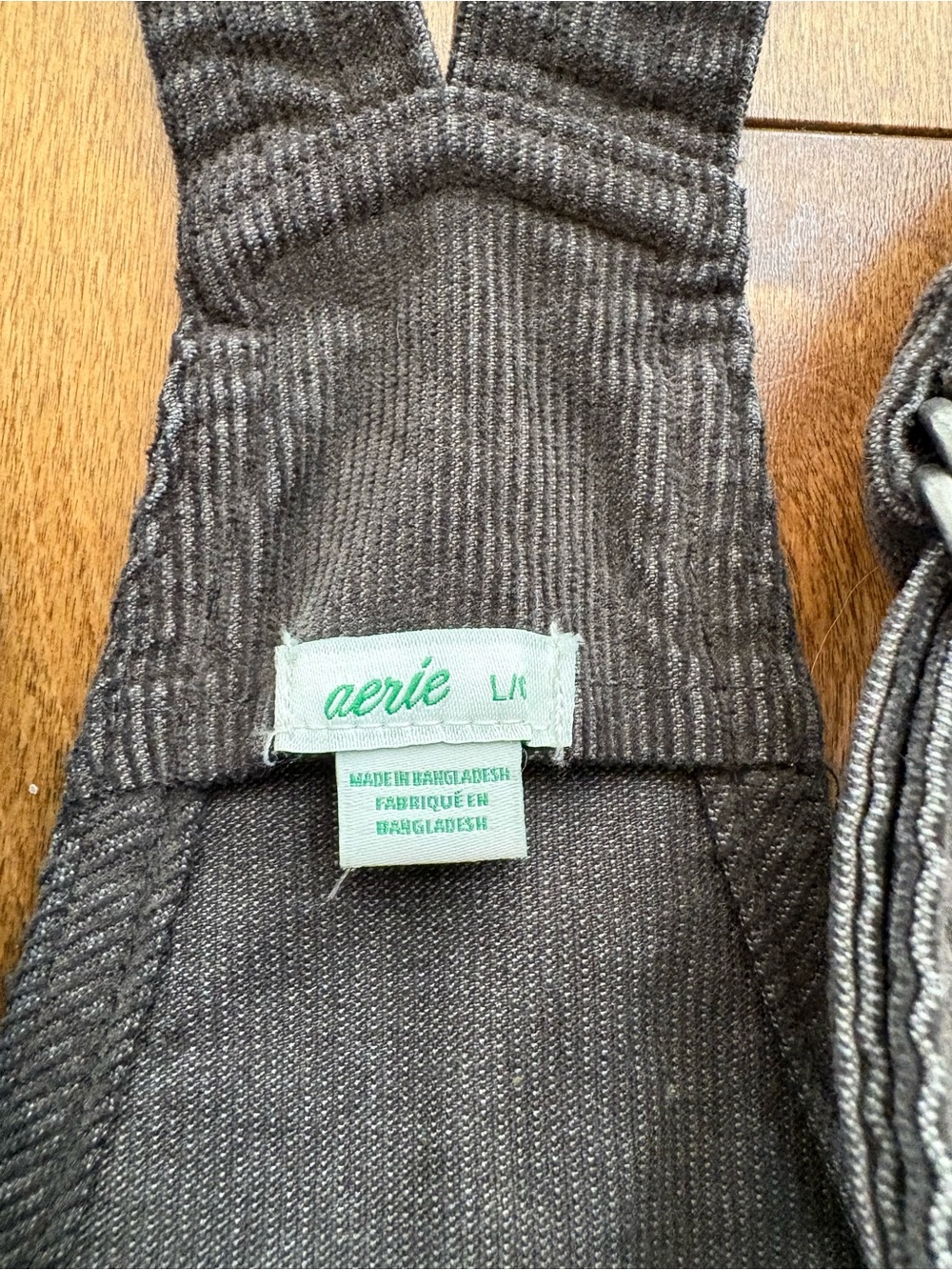 Aerie Corduroy Stretch Overalls Charcoal Grey – Women's Size Large - Picture 3 of 9